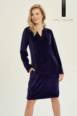 Dámská velurová tunika LAUREN 3028 Tmavě modrá - Taro tmavě modrá XL