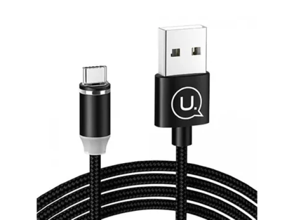 USAMS SJ293 U-Sure Magnetický Datový Kabel Type-C černá (6958444963518)