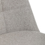 Židle jídelní, krémová látka, 360° otočný mechanismus, černý matný lak, kovové nohy