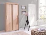 Šatní skříň Karo Barva korpusu: Dub - sonoma, Rozměry: 100 cm, Dveře: Zrcadlo