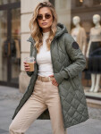 Dlouhá dámská prošívaná přechodová bunda, zelená, FashionStreet TY5863 S