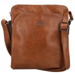 Trendy dámská koženková crossbody kabelka Coveri Poala, koňaková