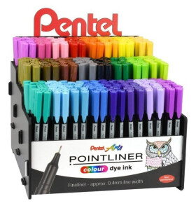 Liner Pentel Pointliner 0.4mm displey 288ks (mix)