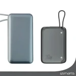 4smarts Pocket 10000mAh vesmírně šedá / Powerbanka / 30W PD / vestavěný USB-C kabel / LCD displej (540699)