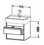 DURAVIT - Ketho Umyvadlová skříňka 48x55x44 cm, 2 zásuvky, lesklá bílá KT663602222