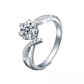 Royal Fashion stříbrný prsten HA-XJZ004-SILVER-MOISSANITE-ZIRCON Velikost: 5 (EU: 49-50)