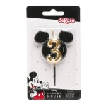 Dortisimo Dekora svíčka Mickey černo-zlatá číslo 3