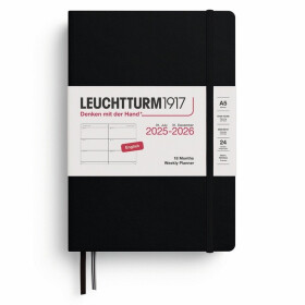 Weekly Planner 2026 Medium (A5) 18 Months Black