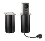 STRONG PowerUp zásuvka, 1x230V, USB A/C nabíjecí, Nerez, Schuko (477470)