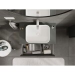 MEXEN/S - Rivel koupelnová skříňka pod umyvadlo 80 cm s deskou, 2 zásuvky, reliéf , grafit mat 91A20-08047-2-BFFC66