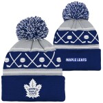 Outerstuff Dětská batolecí zimní čepice Toronto Maple Leafs NHL Face-Off Cuff Pom