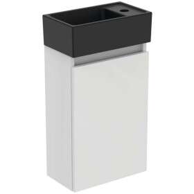 IDEAL STANDARD - Eurovit+ Skříňka s umývátkem, 55x35x20 cm, 1 dvířka, lesklá bílá/hedvábná černá R0578WG