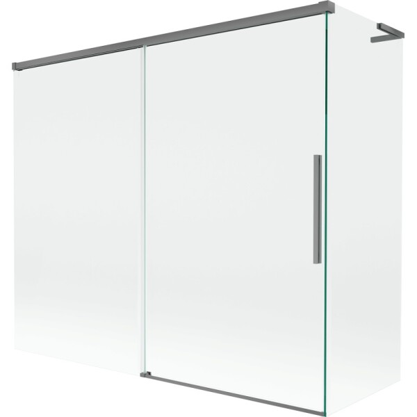 MEXEN/S - Rox L vanová zástěna 2-křídlová posuvná 180 + 90 x 150, transparent, grafit metal 8C9L-180-090-95-00