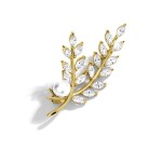 Brož s perlou a Swarovski Elements krystaly Sophie, Bílá/čirá