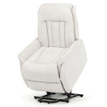 Polohovací křeslo, elektrické zabudované ovládání, béžová, látka, TV-Q8575 CRM2