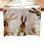 DumDekorace Velikonoční lněný ubrus - běhoun 180 x 33 cm Velikonoční vajíčka / kraslice