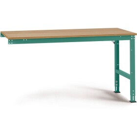 Manuflex AU6105.0001 Pracovní Přístavný stůl Univerzální standardní s multiplex deska, Šxhxv = 1750 x 1200 x 760-870 mm šedá, zelená