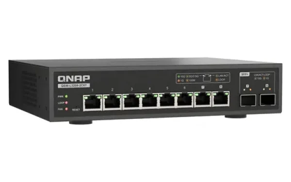 QNAP QSW-L3208-2C6T / Switch / 6x 10GbE RJ45 / 2x 10GbE SFP+/RJ45 combo / Lite Managed / řízený (QSW-L3208-2C6T)