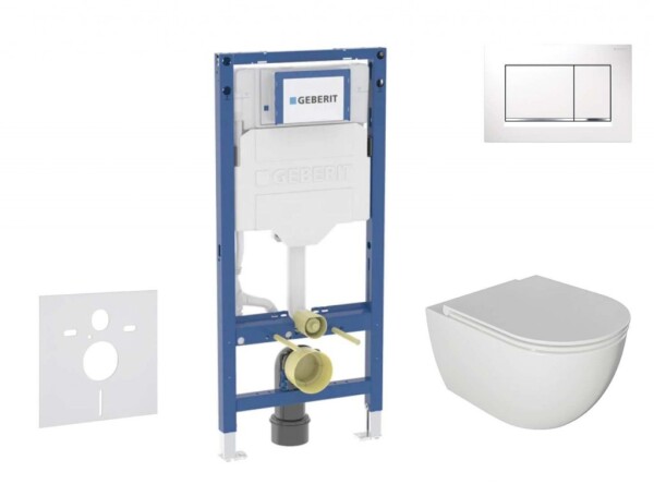 GEBERIT - Duofix Set předstěnové instalace, klozetu Oudee a sedátka softclose, tlačítko Sigma30, bílá/chrom SANI11CA3115B