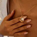 ELENYS Luna – pozlacený náhrdelník 18K žluté zlato Délka náhrdelníku: 40+5 cm / max. 45 cm