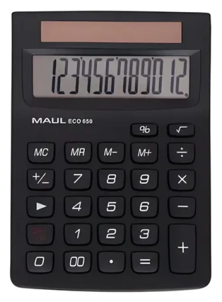 Maul ECO 650 černá / Kalkulačka / stolní / 12místná / solární napájení (7268690)