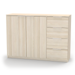 Nábytek Mikulík Komoda VARIO 5 - šedé úchytky ROZMĚR: (š/v/hl.) 100 x 86,5 x 40,5 cm