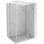 MEXEN/S - Lunar L sprchový kout dveře křídlové pravá 100 x 80, transparent, zlato kartáčovaná 834L-100-080-55-00-P