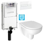 LAUFEN Podomít. systém LIS TW1 SET s bílým tlačítkem + WC JIKA LYRA PLUS RIMLESS + SEDÁTKO DURAPLAST H8946630000001BI LY1