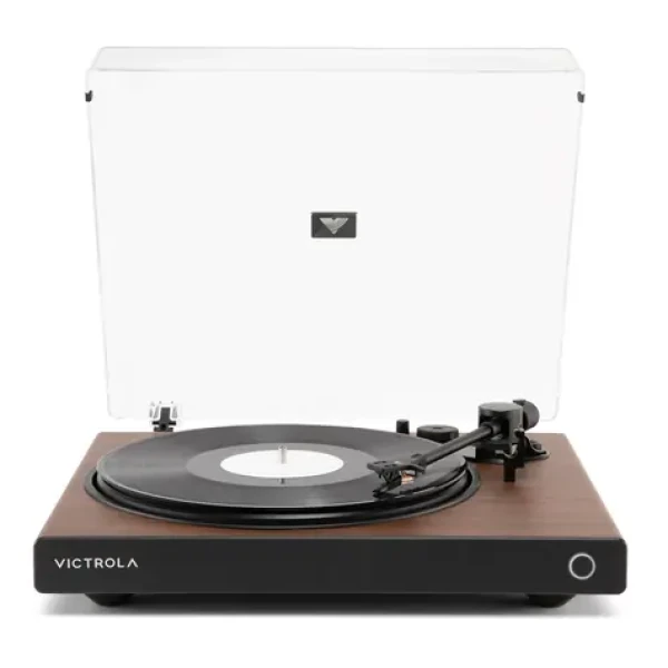 Victrola VPT-1520-WLN-INT Wave hnědý / Gramofon / Řemínkový / 33 a 45 RPM / RCA / Auracast / předzesilovač (100002201661)
