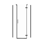 CERSANIT - Pětiúhelný sprchový kout JOTA 80X80X195, PRAVÝ, průhledné sklo, černý S160-011