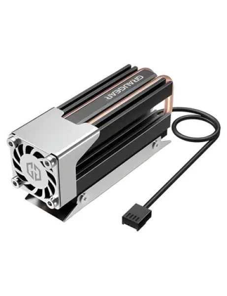 GrauGear G-M2HS03-F / Chladič M.2 SSD / Aktivní / PWM ventilátor 25 mm / Měděné heatpipe (G-M2HS03-F)