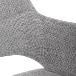 Židle jídelní, šedá látka, 360° vratný mechanismus, černý kov