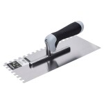 Hladítko nerezové, 280 x 130 mm, 8 x 8 zubů, dvousložková rukojeť, STALCO PERFECT