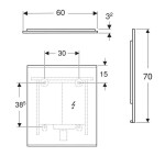 GEBERIT - Option Zrcadlo s LED osvětlením a vyhříváním, 60x70 cm, hliník 502.781.00.1