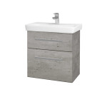 Dřevojas - Umyvadlová skříňka GO SZZ2 60 - D01 Beton / Úchytka T01 / D01 Beton 148584A