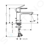 HANSGROHE - Rebris S Umyvadlová baterie s výpustí, CoolStart, EcoSmart, matná černá 72586670