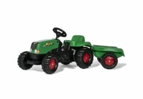 Rollytoys Šlapací traktor Rolly Kid s vlečkou - zeleno-červený