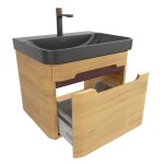 Koupelnová skříňka s umyvadlem SAT Fusion 57,5x43x45 cm dub medový mat SATFUSION60DMBKMBA SATFUSION60DMBKMBA