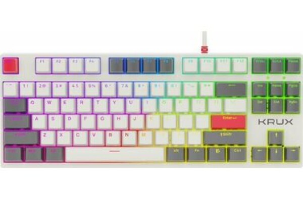 KRUX Atax Pro RGB Gateron Yellow bílá / Herní klávesnice / mechanická / Gateron Yellow / USB / US Layout (KRX0110)