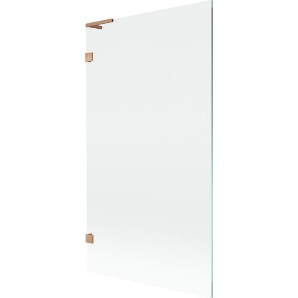 MEXEN/S - Lunar L vanová zástěna FIX 100 x 150, transparent, měď kartáčovaná 897L-100-000-65-00