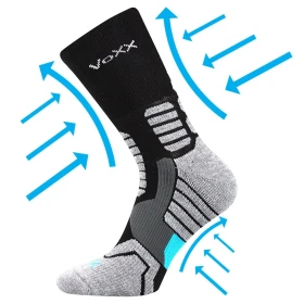 VOXX Ponožky kompresní sportovní RONIN s ionty stříbra ČERNÉ 35-38 111134