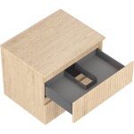 MEXEN/S - Rivel koupelnová skříňka pod umyvadlo 60 cm s deskou, 2 zásuvky, reliéf , dub 91A20-06047-2-BFFC81