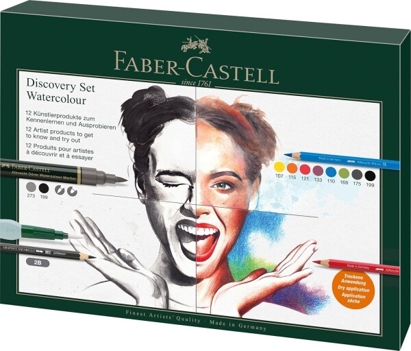 Faber-Castell Faber-Castell, 117520, Discovery set, sada uměleckých potřeb pro akvarelové techniky, 12 ks