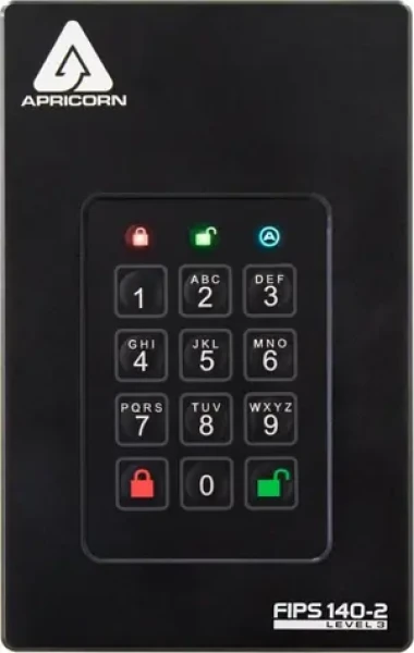 Apricorn Aegis Fortress L3 4TB černá / Externí HDD / 2.5" / šifrování 256bit AES / USB 3.0 / FIPS 140-2 úroveň 3 (AFL3-4TB)