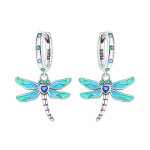 Stříbrné náušnice Vážka - stříbro 925/1000, Stříbrná