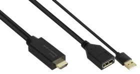 Good Connections HDMI 2.0b - DisplayPort 1.2 adaptér černá / Adaptér / 4K UHD 60Hz / USB napájení / 0,3 m (HDMI-AD22)