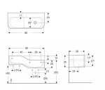 GEBERIT - Bambini Dvojumyvadlo pro děti, 90x39 cm, pravé, bez přepadu, bez otvoru pro baterii, alpská bílá 502.974.00.2