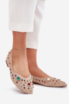 Dámské Baletky Ozdobené Krystaly Béžové Valena 37