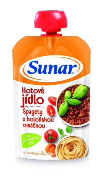 Sunar příkrm špagety s boloňskou omáčkou 6m+, 120g