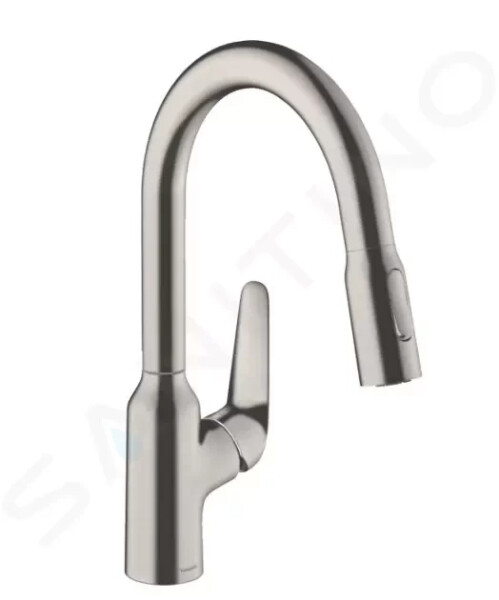 HANSGROHE - Focus M42 Dřezová baterie M429-H180 s výsuvnou sprškou, vzhled nerezu 71801800